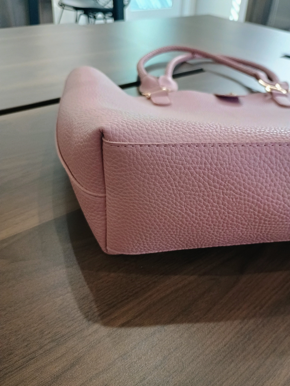 Women’s Pink Tote Bag with Braided Handles - Picture 8 of 10
